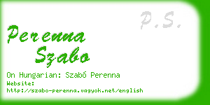 perenna szabo business card