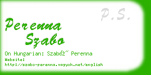 perenna szabo business card